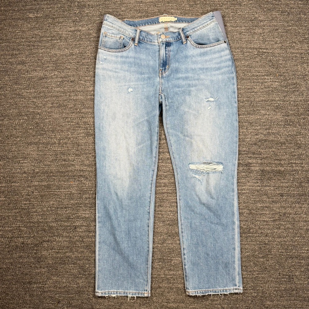 Hatch Maternity Jeans Women 27 Straight Leg Ankle Length Distressed Stretch FLAW